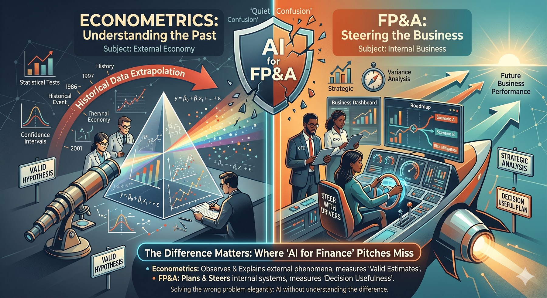 Econometrics vs. FP&A: understanding the past versus steering the business