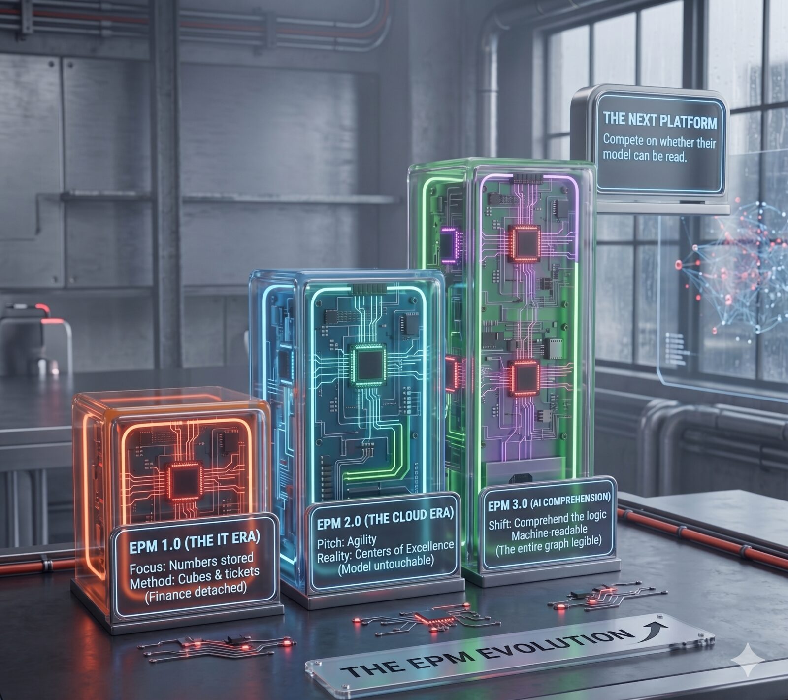 EPM 3.0: the readable model. The EPM evolution from 1.0 cubes to a 3.0 model an AI can read