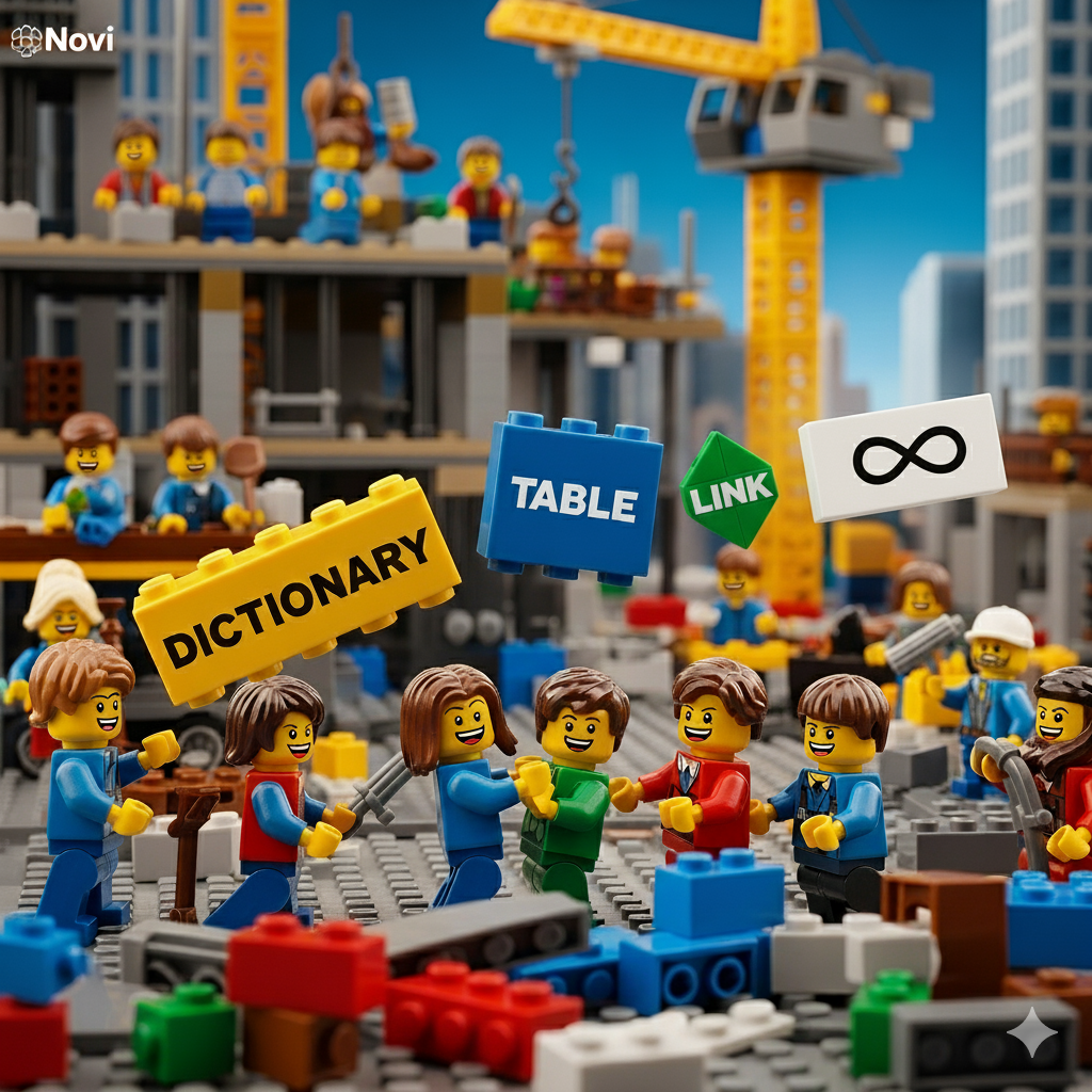 Three building blocks: Dictionaries, Tables, and Links
